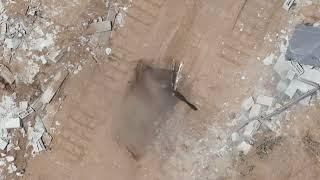 Footage of a terrorist armed with an RPG emerging from a tunnel shaft in eastern Deir al-Balah