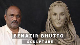 Benazir Bhutto Bust Sculpture in clay by Fakeero