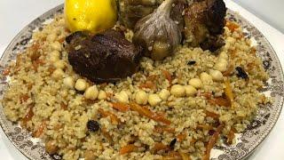 Plov/Pilaf/osh. Traditional Tajik/Uzbek  Plov. Plov with olive oil