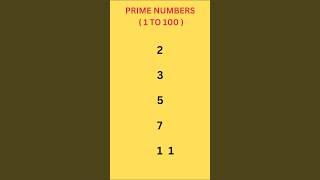 Maths Basic | Prime Numbers 1 to 100