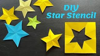 How to make a star stencil | How to cut a paper star | paper star cutting tutorial