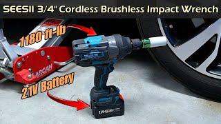 3/4" Cordless Impact Wrench | 21V Brushless Motor | SEESII WH1000