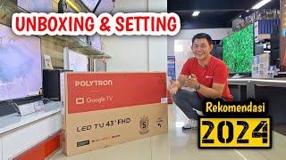 SMART TV 43 INCH, GOOGLE TV POLYTRON PLD 43RG9059 TERBARU 2024