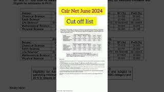 Final cutoff for CSIR NET JUNE 2024 #csirnet #icmr #cutoff #csirnetlifescience