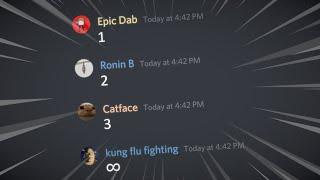 Counting to infinity in Discord...
