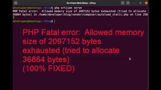 How to fix Laravel, php artisan serve | PHP Fatal error:  Allowed memory size of ... exhausted.