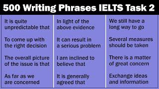 500 Commonly Used Writing Phrases in IELTS Writing Task 2