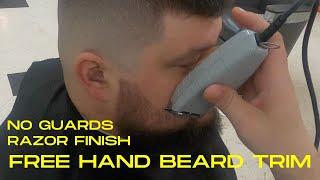 Free hand beard trim (Part 2, skin fade tutorial) how to shape and edge a beard!