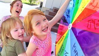 ADLEY SPiN GAME!!  Don’t get the wrong one! backyard lava, makeover, and more with Niko Mom & Dad