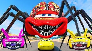 Live Epic Escape From Lightning McQueen Eater Monsters | McQueen VS Lightning McQueen BeamNG.Drive12