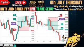 Live Nifty intraday trading | Bank nifty live trading | Live options trading | 4th July 2024 dhan