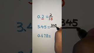 How to convert decimals to fractions | Converting decimal to fraction #decimal #decimals #shorts