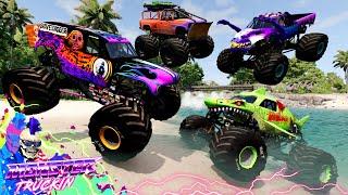 Monster Jam INSANE Racing, Freestyle and High Speed Jumps #30 | BeamNG Drive | Grave Digger