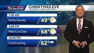 Mild winter days but rain chances for Christmas Eve and Christmas Day