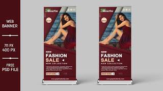 How to design roll up banner - photoshop tutorial