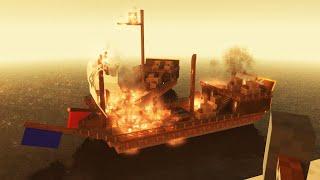 WOODEN PIRATE SHIP VS FIRE  (TIMELAPSE) | TEARDOWN