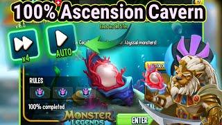 Full Auto 100% Team | Roareth R4 | Abyssal Cavern of Ascension (Monster Legends)