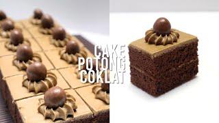 CAKE POTONG COKLAT KLASIK SIMPEL ENAK // CHOCOLATE SLICED CAKE RECIPE
