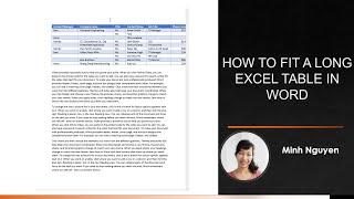 How to fit a large Excel table into a Word document (3 methods) #minhacademy #mswordtutorial