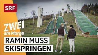 Das erste Mal auf Ski: Ramin muss Skispringen | SRF Zwei am Morge