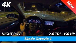 Škoda Octavia 4 - Night POV test drive & FULL review in 4K | LED Matrix Headlights test, 0 - 100