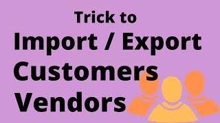 How to Import Partner Contacts Customer Vendor  ||  Export Customer Vendor in Odoo || csv or xls