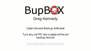 THP Entry: BupBox Open-Source Backup Software