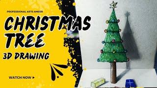  christmas special 3d drawing 1 || christmas tree || tamil art || 3d drawing