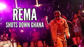 Rema Storms Ghana with an Electrifying performance at the AFROCHELLA 2021 fashion night out .