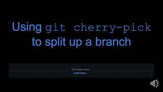 Using `git cherry-pick` to split up a branch