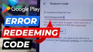 Play store error redeeming code || Error code PRS-PGCSEFC-01