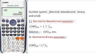 Number system conversion using calculator