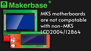 Solved the problem: MKS motherboards are not compatable with non-MKS LCD2004/12864