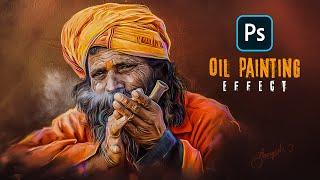 Oil Painting Effect in Photoshop || Photoshop Oil Painting Effect | Digital Portrait Painting