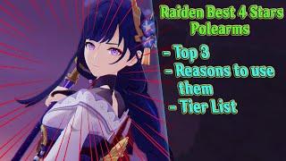 Best 4 Stars Polearms for Raiden Shogun Genshin Impact