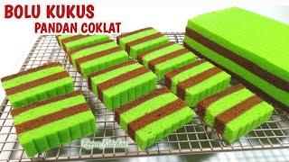 TANPA OVEN BISA BIKIN BOLU YANG CANTIK | BOLU KUKUS LAPIS PANDAN COKLAT