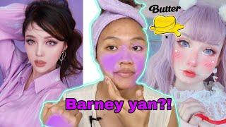 I tried using "PURPLE ONLY" Makeup! BTS Butter inspired