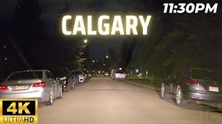 Calgary Night 4K Driving Tour 