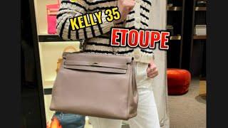 HERMES KELLY 35 RETOURNE ETOUPE COLOR CODE 18 #oneminutereview #bjluxury #hermescollection