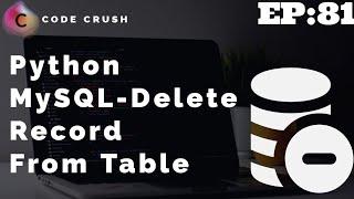 Python Database Connectivity MySQL |Delete Table Record | What Is Delete Query | Python MySQL Delete