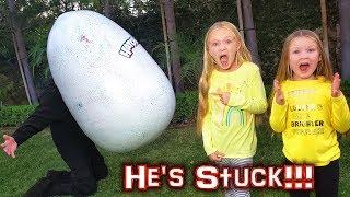 Is Game Master Caught In The World’s Biggest Egg?! Giant Hatchimals Egg!!!