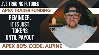 Live Day Trading with Apex Trader Funded Accounts ! Top 15? Apex Trader for 2024 Payouts rebuilds