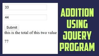 Addition of two number using jQuery