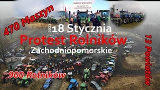 Zachodniopomorskie Protestuje  470 Maszyn na drogach - tego jeszcze nie Było. Jest Siła 