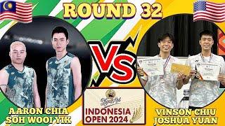 (R32)Aaron Chia-Soh Wooi Yik ️ Vinson Chiu-Joshua Yuan‼️#indonesiaopen2024