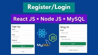 Login and Registration Form using React + Node + MySQL | Login and Sign Up Form with Validation