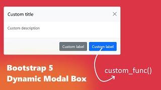 Create Bootstrap 5 Dynamic Modal Box from JavaScript