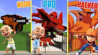 Minecraft Noob vs Pro vs Hacker : Boboiboy dan Upin Ipin Membuat Kandang Kyuubi Kurama Raksasa