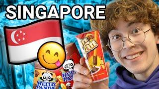 Trying food from Singapore 