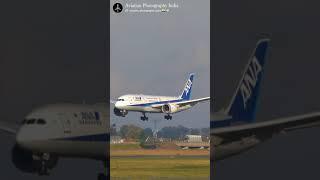 Allnipponairways Boeing 787 Smooth Landing at Paris Airport ️Aircraft travel status Shorts video